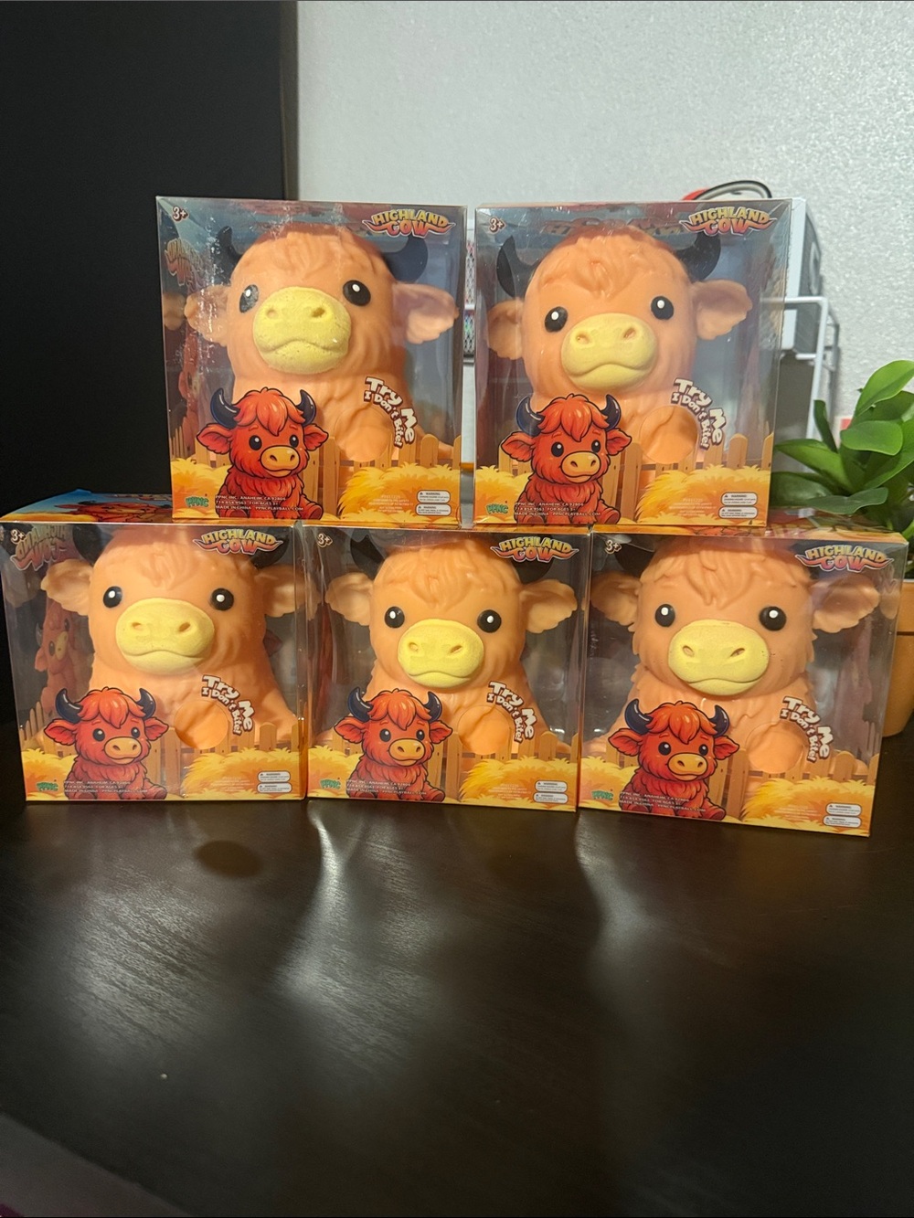 Set of Five (5) Highland Cows Jumbo Squishy Viral